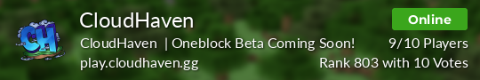 CloudHaven Minecraft server